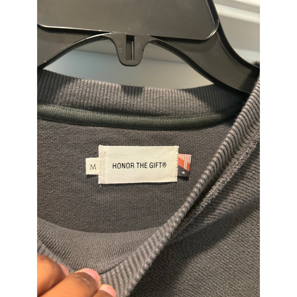 REVOLVE Charcoal Gray 'HONOR The GIFT' Crewneck Sweatshirt - Picture 3 of 3